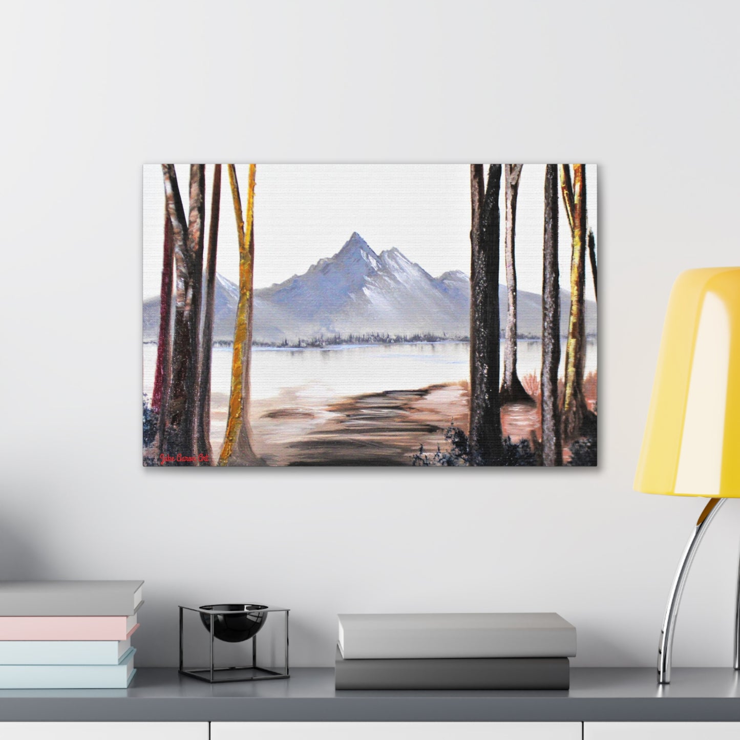 Canvas print of original painting, Mountains and trees, wall art, Landscape/ Nature canvas print in various sizes