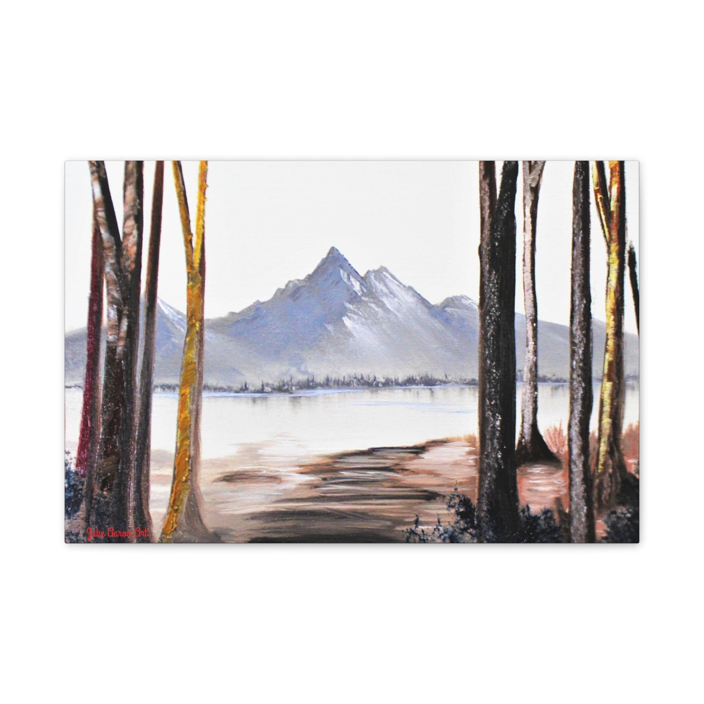 Canvas print of original painting, Mountains and trees, wall art, Landscape/ Nature canvas print in various sizes