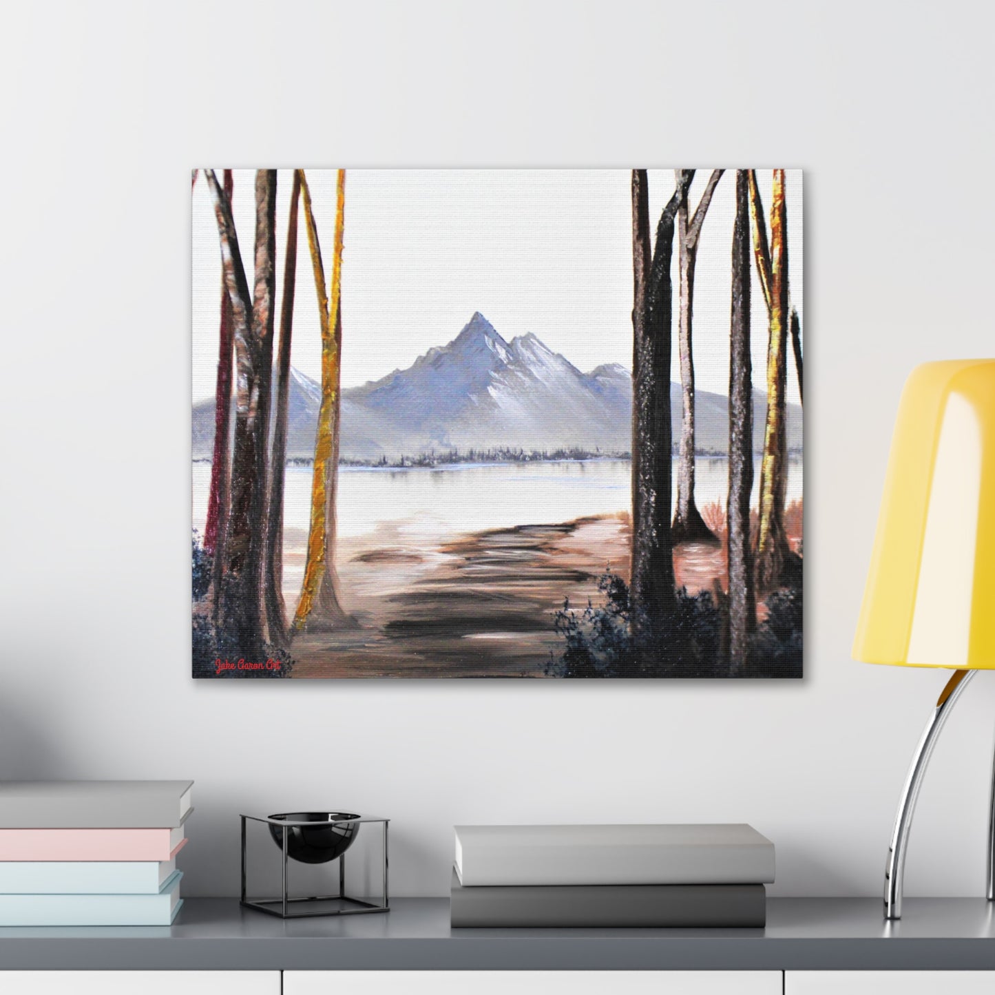 Canvas print of original painting, Mountains and trees, wall art, Landscape/ Nature canvas print in various sizes