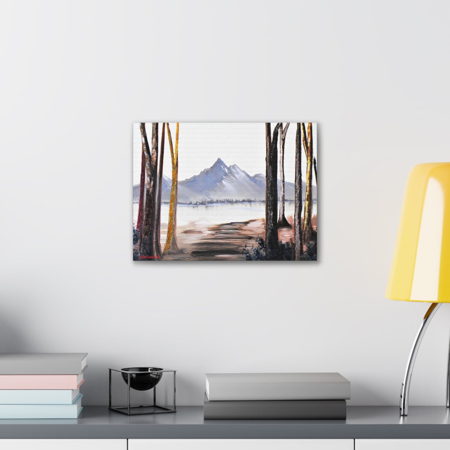 Canvas print of original painting, Mountains and trees, wall art, Landscape/ Nature canvas print in various sizes