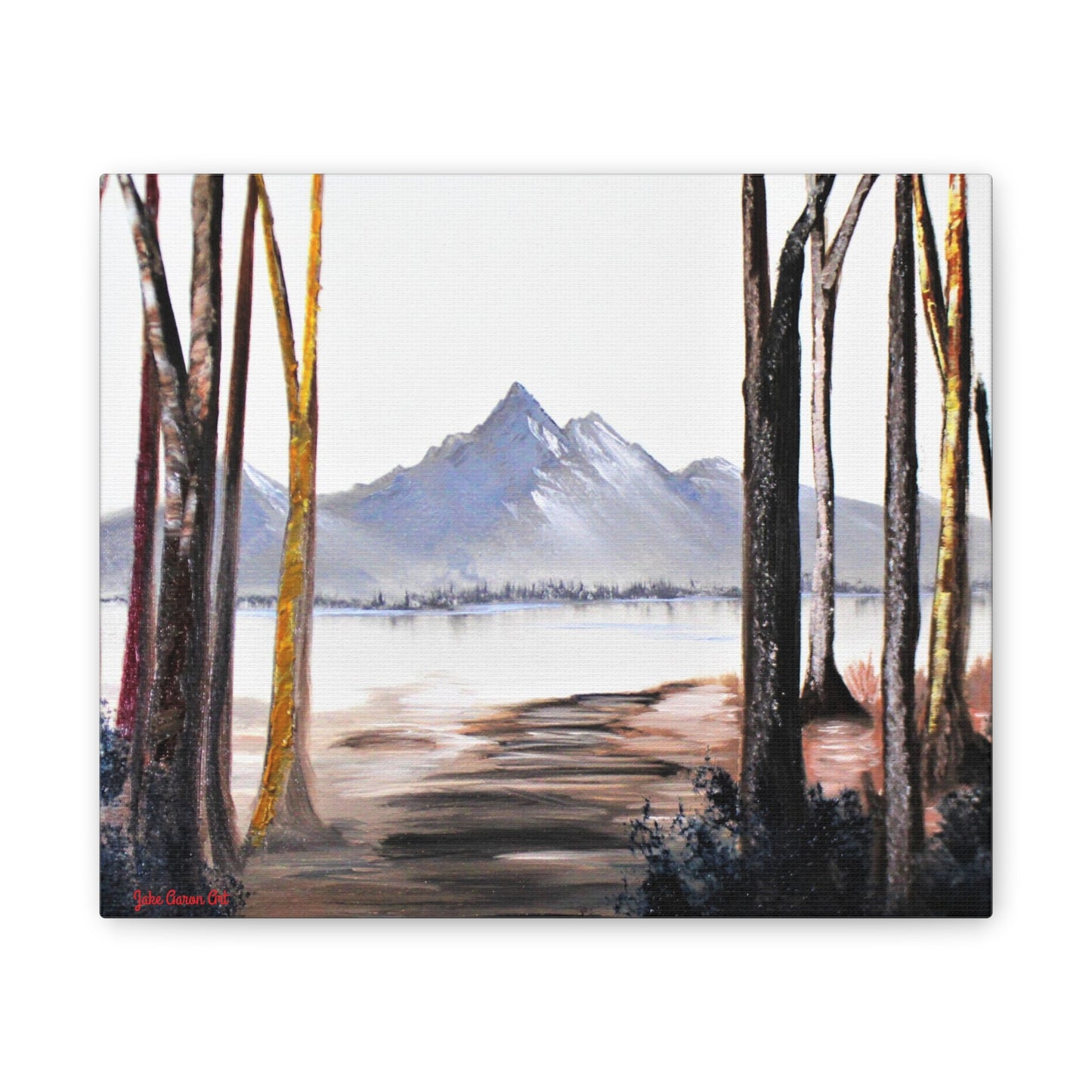 Canvas print of original painting, Mountains and trees, wall art, Landscape/ Nature canvas print in various sizes