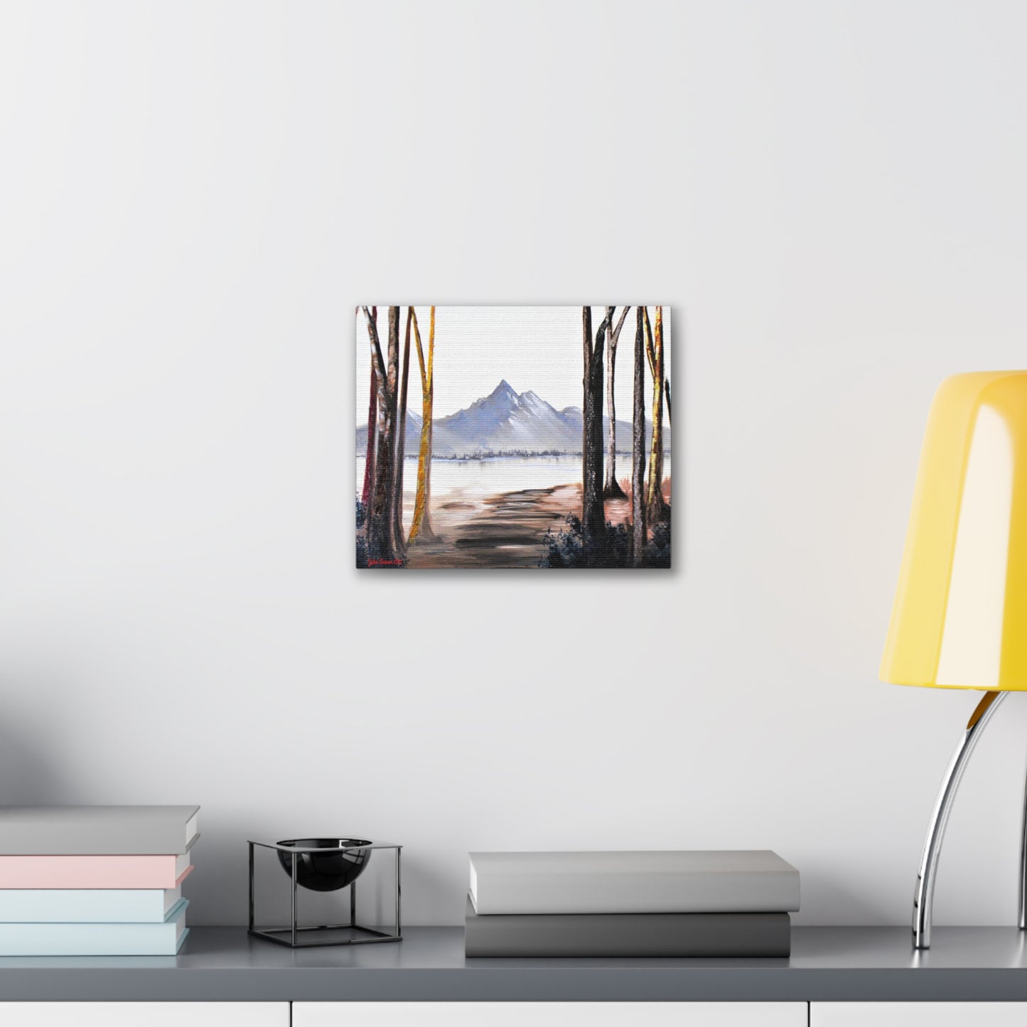 Canvas print of original painting, Mountains and trees, wall art, Landscape/ Nature canvas print in various sizes